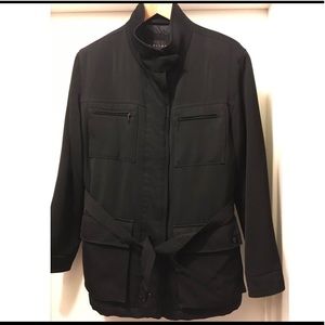 Womens Black Belted Jacket